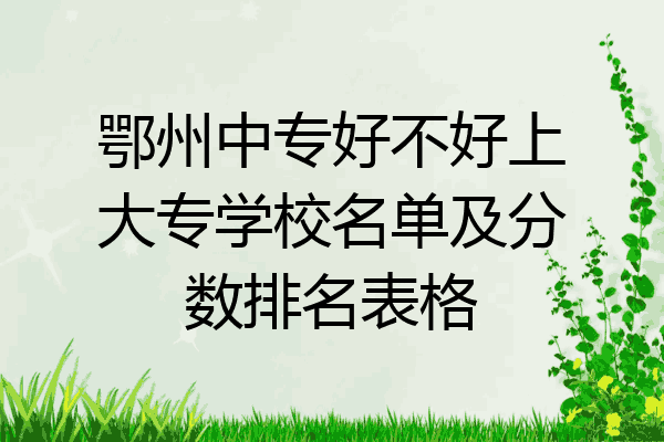 鄂州中专好不好上大专学校名单及分数排名表格