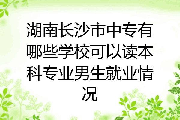 湖南长沙市中专有哪些学校可以读本科专业男生就业情况