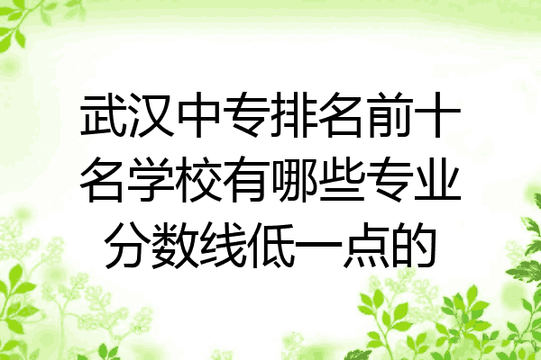 武汉中专排名前十名学校有哪些专业分数线低一点的
