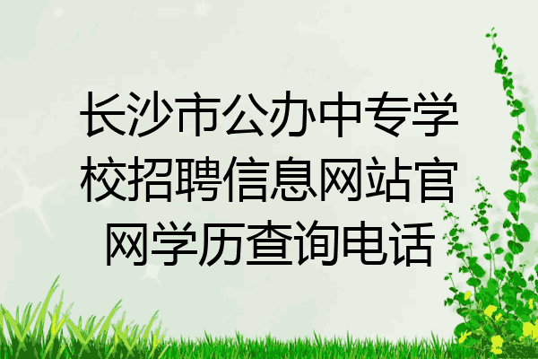 长沙市公办中专学校招聘信息网站官网学历查询电话