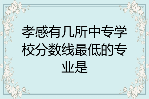 孝感有几所中专学校分数线最低的专业是