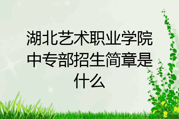 湖北艺术职业学院中专部招生简章是什么