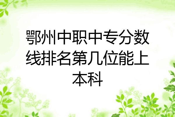 鄂州中职中专分数线排名第几位能上本科