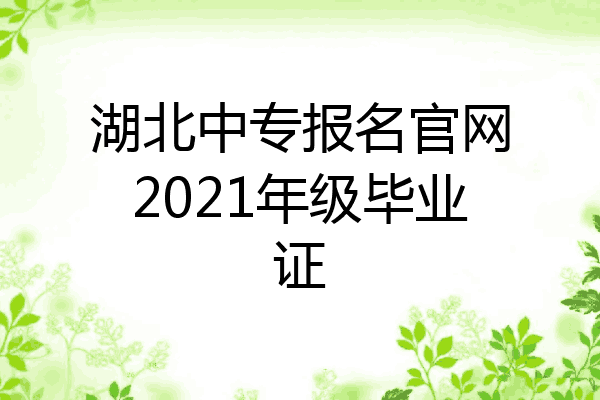 湖北中专报名官网2021年级毕业证