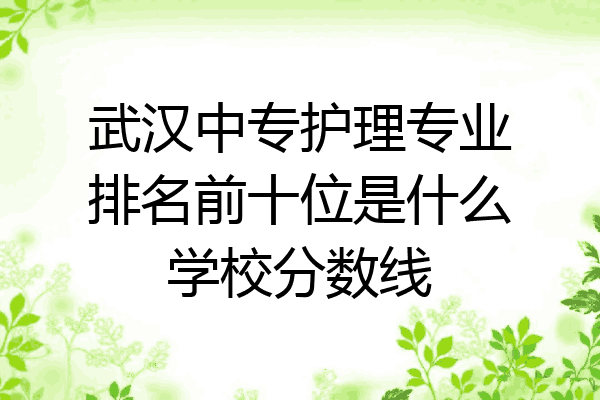 武汉中专护理专业排名前十位是什么学校分数线
