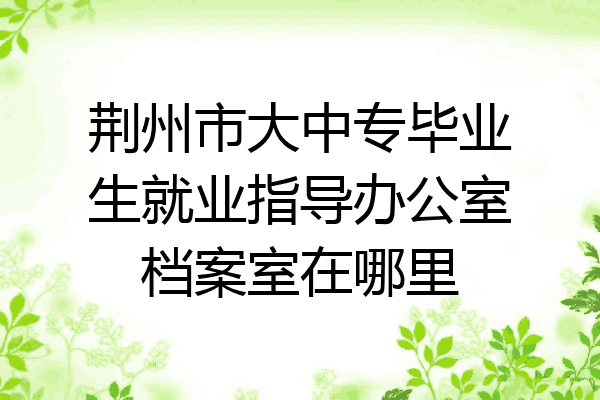 荆州市大中专毕业生就业指导办公室档案室在哪里