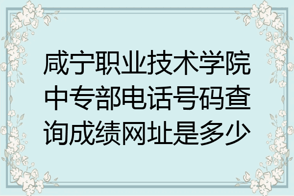 咸宁职业技术学院中专部电话号码查询成绩网址是多少