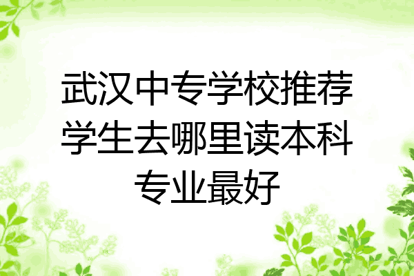 武汉中专学校推荐学生去哪里读本科专业最好