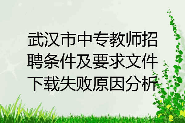 武汉市中专教师招聘条件及要求文件下载失败原因分析