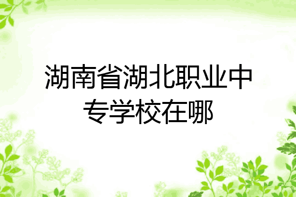 湖南省湖北职业中专学校在哪