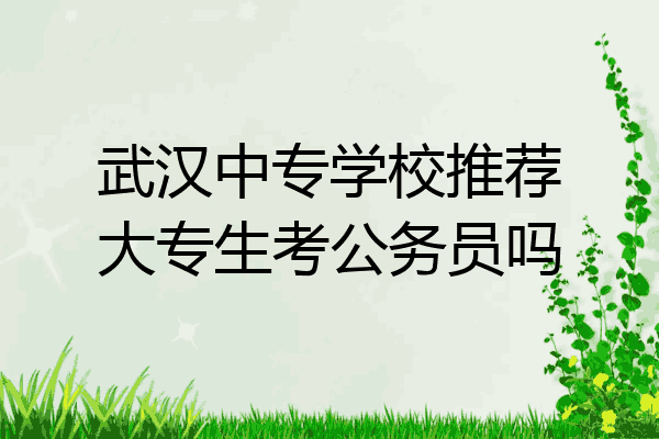 武汉中专学校推荐大专生考公务员吗
