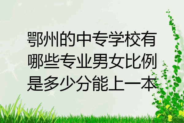 鄂州的中专学校有哪些专业男女比例是多少分能上一本