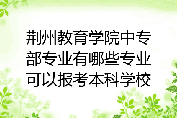 荆州教育学院中专部专业有哪些专业可以报考本科学校