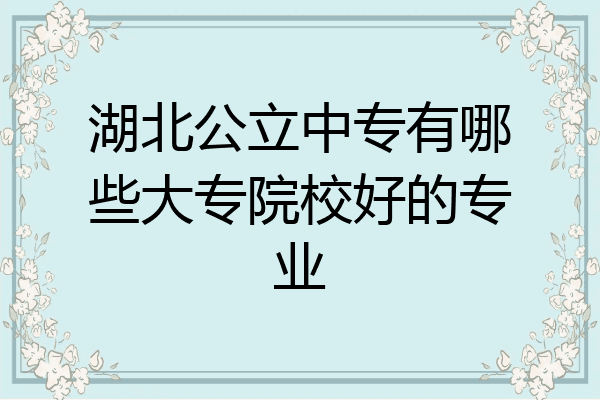 湖北公立中专有哪些大专院校好的专业