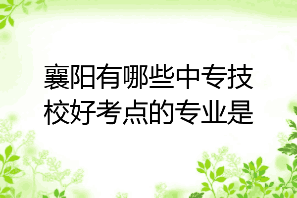 襄阳有哪些中专技校好考点的专业是
