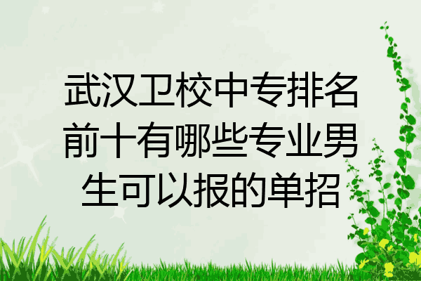 武汉卫校中专排名前十有哪些专业男生可以报的单招