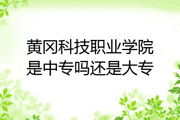 黄冈科技职业学院是中专吗还是大专