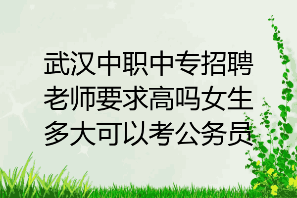 武汉中职中专招聘老师要求高吗女生多大可以考公务员