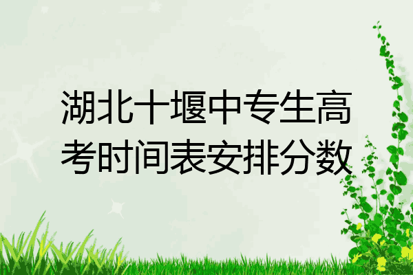 湖北十堰中专生高考时间表安排分数