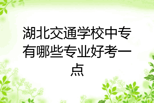 湖北交通学校中专有哪些专业好考一点