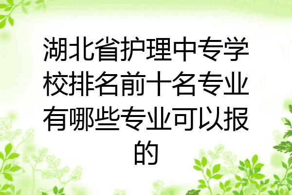 湖北省护理中专学校排名前十名专业有哪些专业可以报的