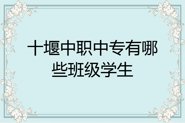 十堰中职中专有哪些班级学生