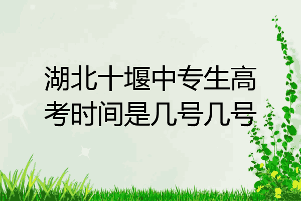 湖北十堰中专生高考时间是几号几号
