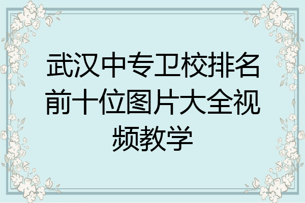 武汉中专卫校排名前十位图片大全视频教学