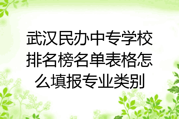武汉民办中专学校排名榜名单表格怎么填报专业类别