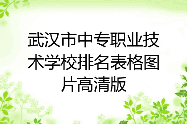 武汉市中专职业技术学校排名表格图片高清版