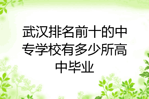 武汉排名前十的中专学校有多少所高中毕业