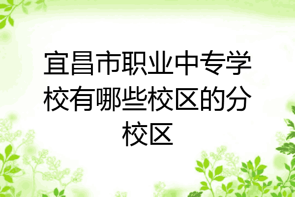 宜昌市职业中专学校有哪些校区的分校区