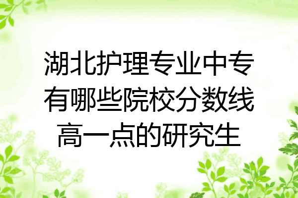 湖北护理专业中专有哪些院校分数线高一点的研究生