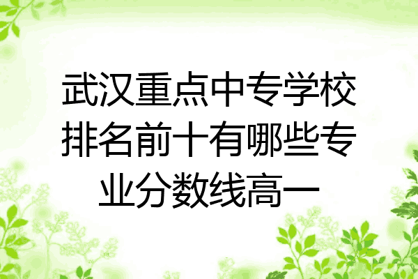 武汉重点中专学校排名前十有哪些专业分数线高一