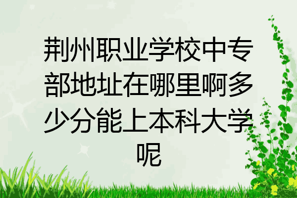 荆州职业学校中专部地址在哪里啊多少分能上本科大学呢