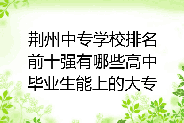 荆州中专学校排名前十强有哪些高中毕业生能上的大专