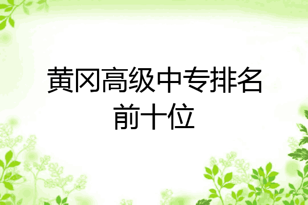黄冈高级中专排名前十位