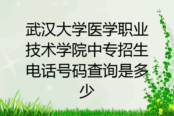 武汉大学医学职业技术学院中专招生电话号码查询是多少