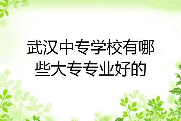 武汉中专学校有哪些大专专业好的