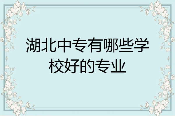 湖北中专有哪些学校好的专业