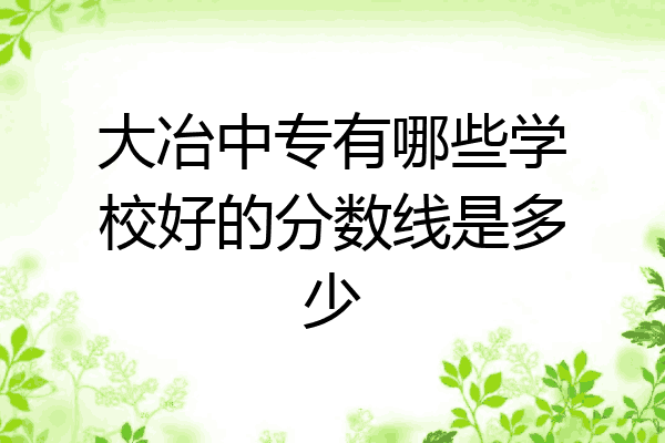 大冶中专有哪些学校好的分数线是多少