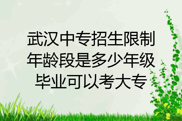 武汉中专招生限制年龄段是多少年级毕业可以考大专