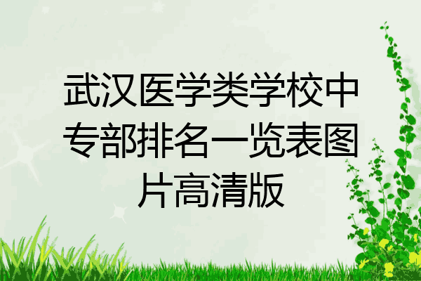 武汉医学类学校中专部排名一览表图片高清版