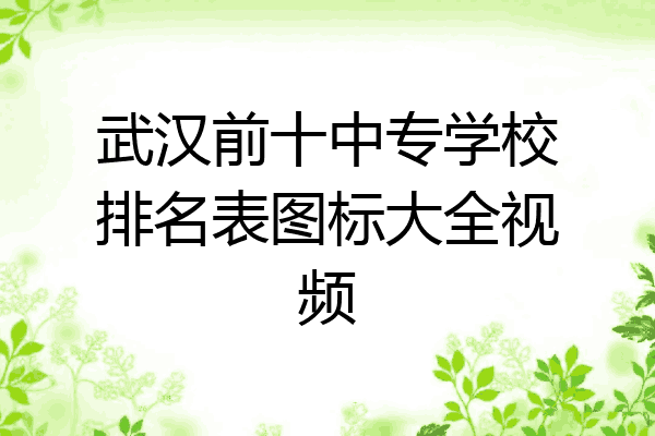 武汉前十中专学校排名表图标大全视频