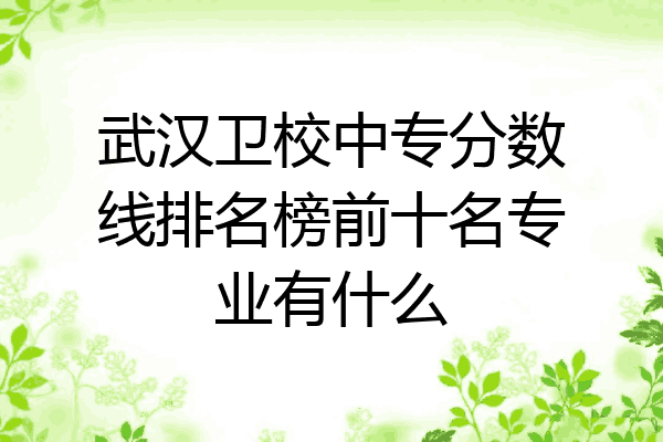 武汉卫校中专分数线排名榜前十名专业有什么