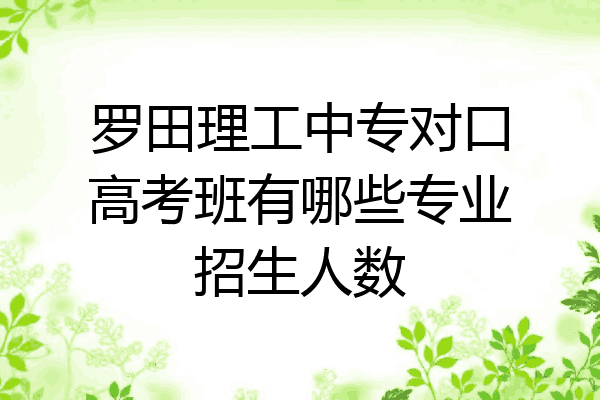 罗田理工中专对口高考班有哪些专业招生人数