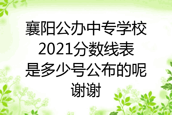 襄阳公办中专学校2021分数线表是多少号公布的呢谢谢