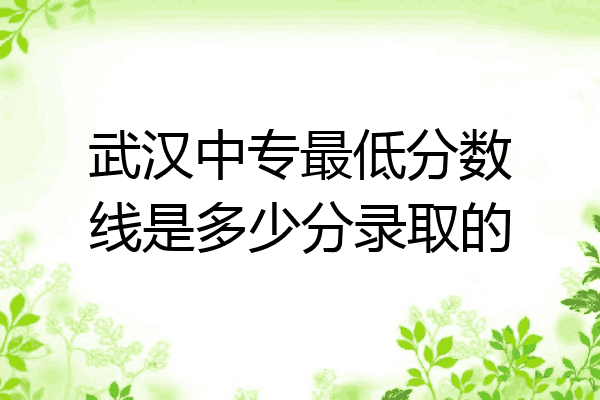 武汉中专最低分数线是多少分录取的