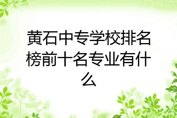 黄石中专学校排名榜前十名专业有什么