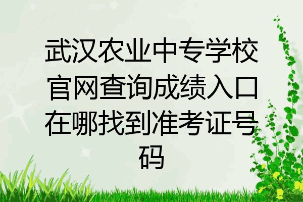 武汉农业中专学校官网查询成绩入口在哪找到准考证号码